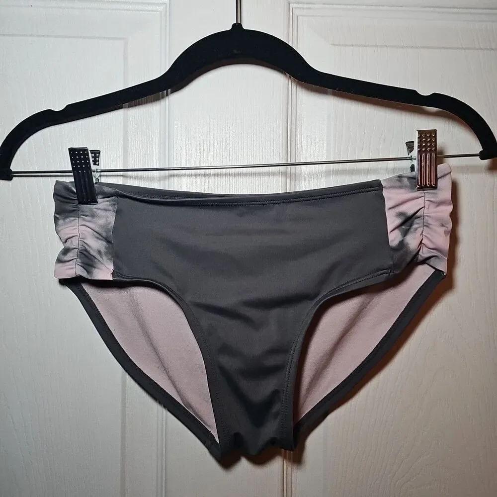 Justice Girls Pink Gray 2 Piece Bathing Suit Tankini 14
